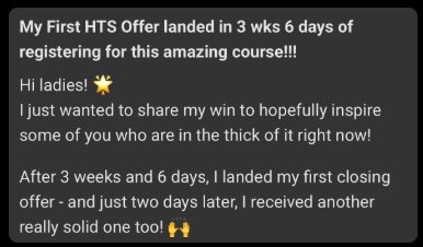 Member win: Just accepted 1st offer. Closer. $10K Fee, OTE $12-20K month, with welcome to the team screen