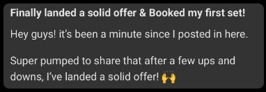 Member win: My First HTS Offer landed in 3 weeks 6 days, another two days later