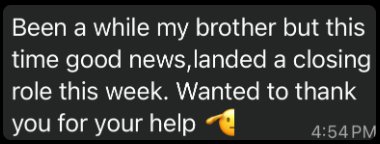 Member win: Landed a closing role this week, thanks for your help